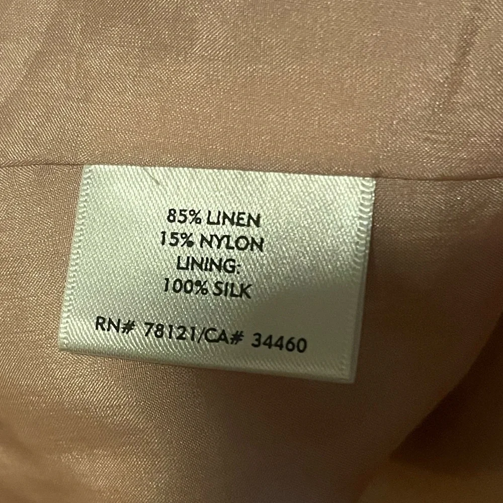 NEW WTags Eileen Fisher Metallic Dusty Pink Shawl Collar Open Linen Blend XL - Picture 7 of 8